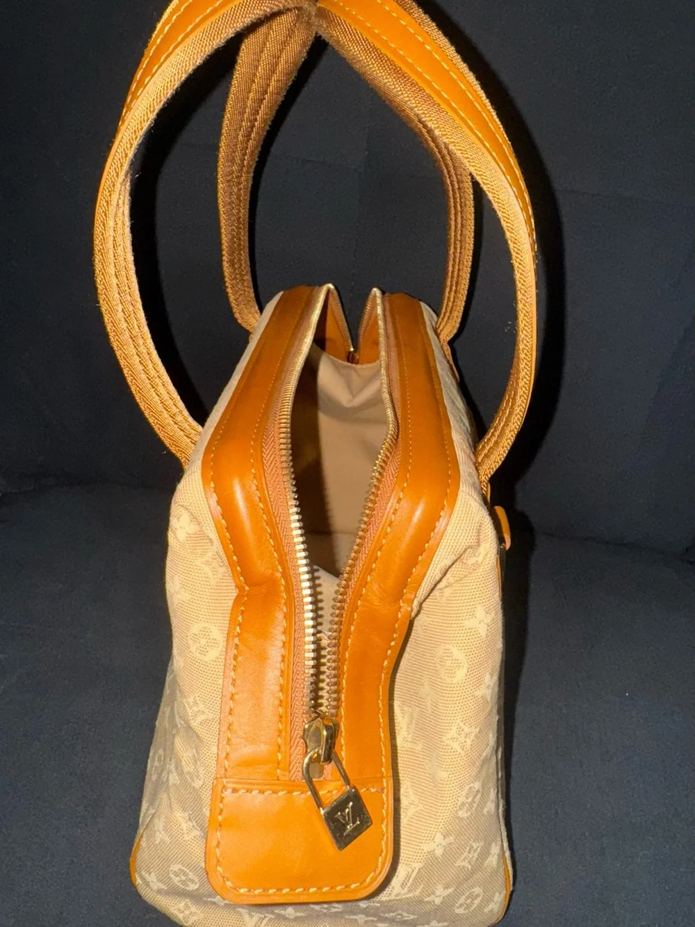 Louis Vuitton Monogram Mini Lin Josephine PM Beige Tan Handbag